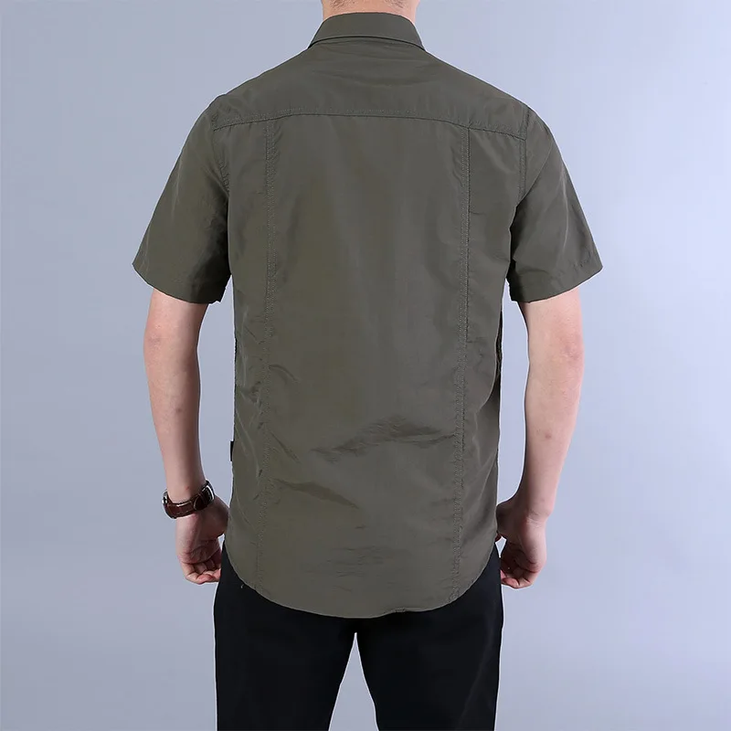 2022 Quick Drying Men Shirts Tactical Short Sleeve Shirts Male  Breathable Outwear Work Shirt Men chemise homme