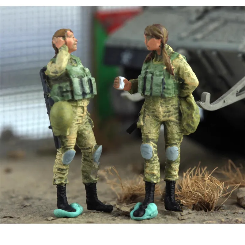 1:72 رسمت نموذج ثلاثية الأبعاد الطباعة الراتنج 2 قطعة الجنود المدرعة الإسرائيليين لتقوم بها بنفسك المشهد ملحق عمل الشكل جمع العرض