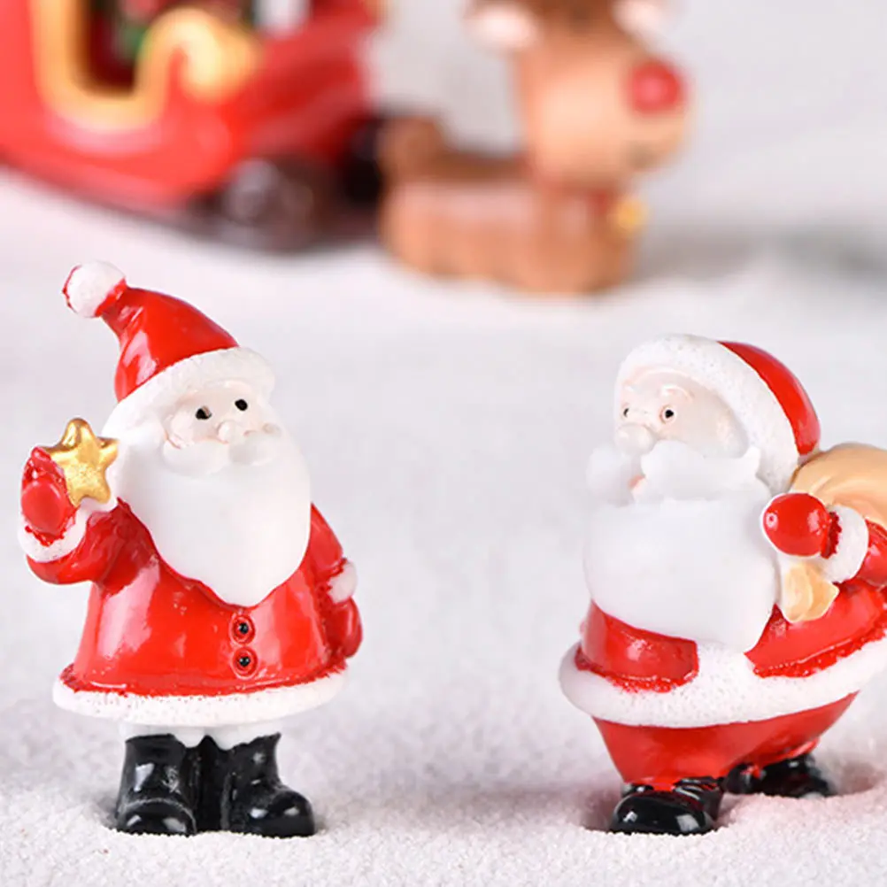 

20Pcs Snowman Sleigh Christmas Ornament Creative Mini Resin Craft Desktop Xmas Decoration Party Props Christmas Ornament