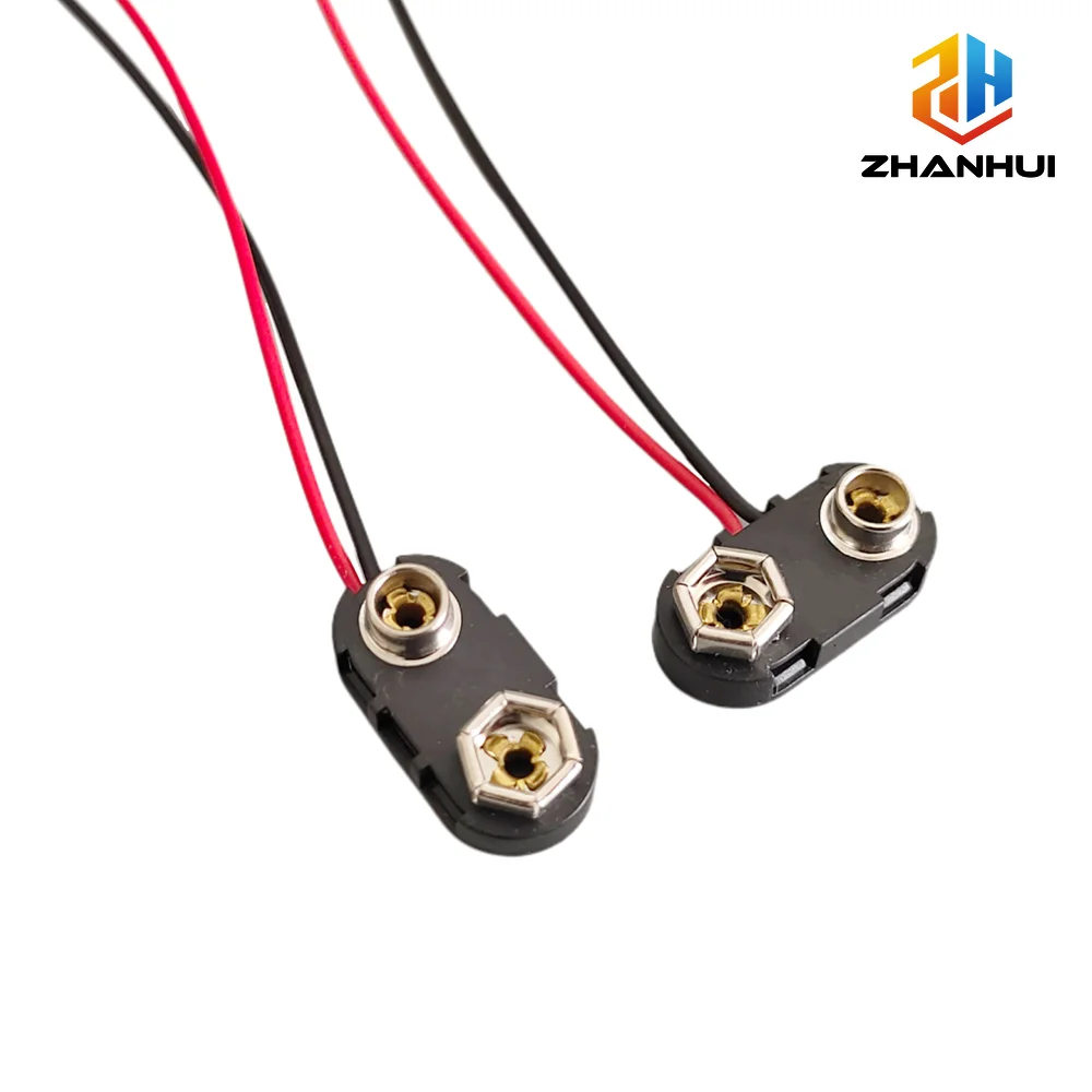 2/5/10Pcs 9V Battery Snap Connector I/T Type Hard Plastic Shell Battery Clip Holder with Lead Wires for Electronic DIY