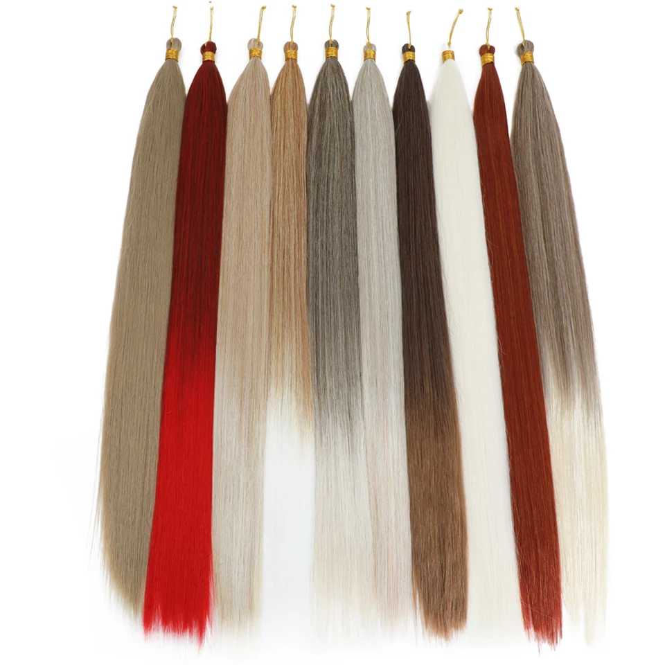 ผมปลอมถักโครเชต์แบบตรง ยาว 30 นิ้ว 3 ชิ้น น้ำหนัก 300 กรัม แบบยาคิ สำหรับต่อผมแบบถักโครเชต์ สีน้ำตาลออมเบร