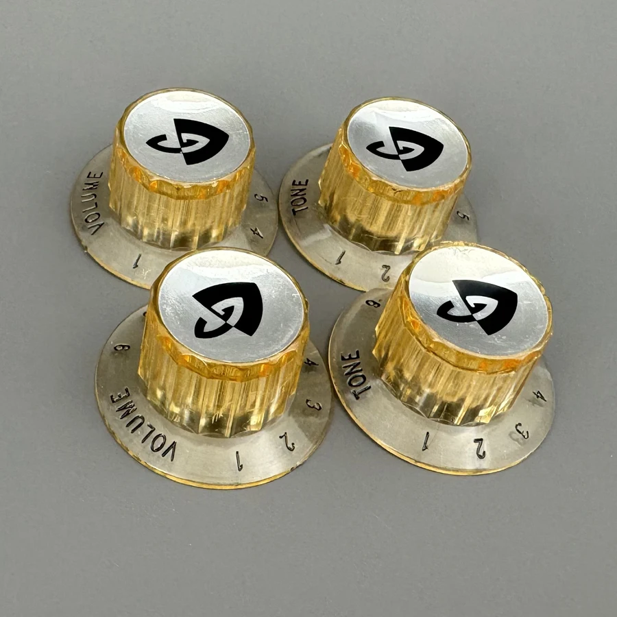 Perillas G-Shield transparentes para guitarra Guild, 4 piezas juntas