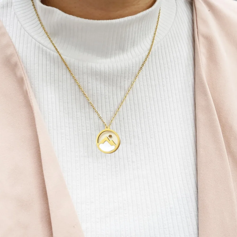 التصميم الإبداعي العصرية الفولاذ المقاوم للصدأ جبل الخردل البذور قلادة القلائد للنساء الرجال سحر طوق أتمنى مجوهرات Colorfast #4