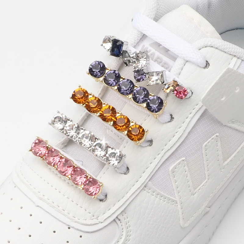 Colorful Diamond Shoestring Decoration Jeweled Rhinestone Shoelace Buckle Luxury Girl Gift Metal Classic Casual Shoe Accessories