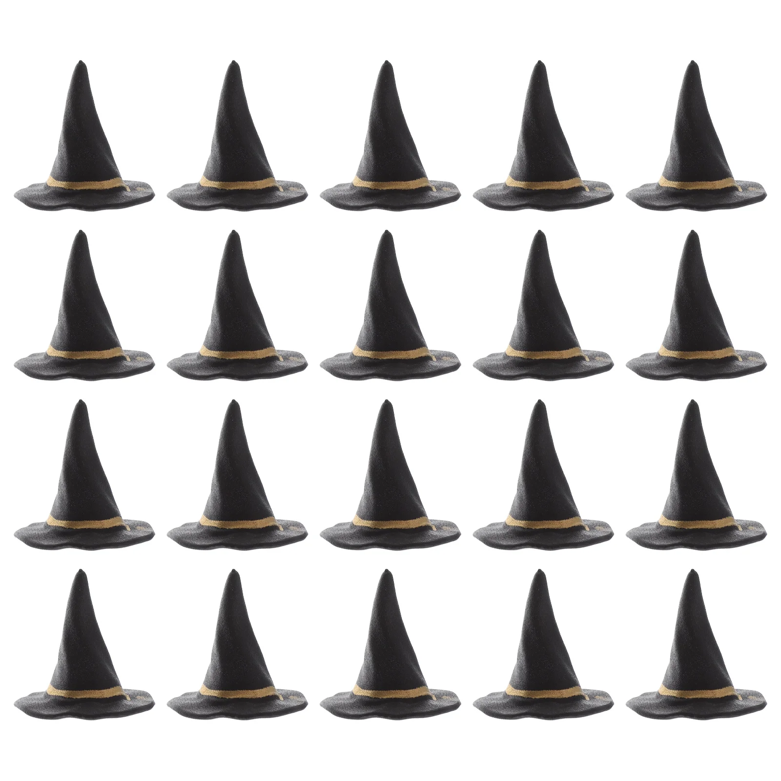 

20 Pcs Halloween Witch Hat Mini Felt Hats Miniature Caps Decor Tiny Ornament Party Clothing