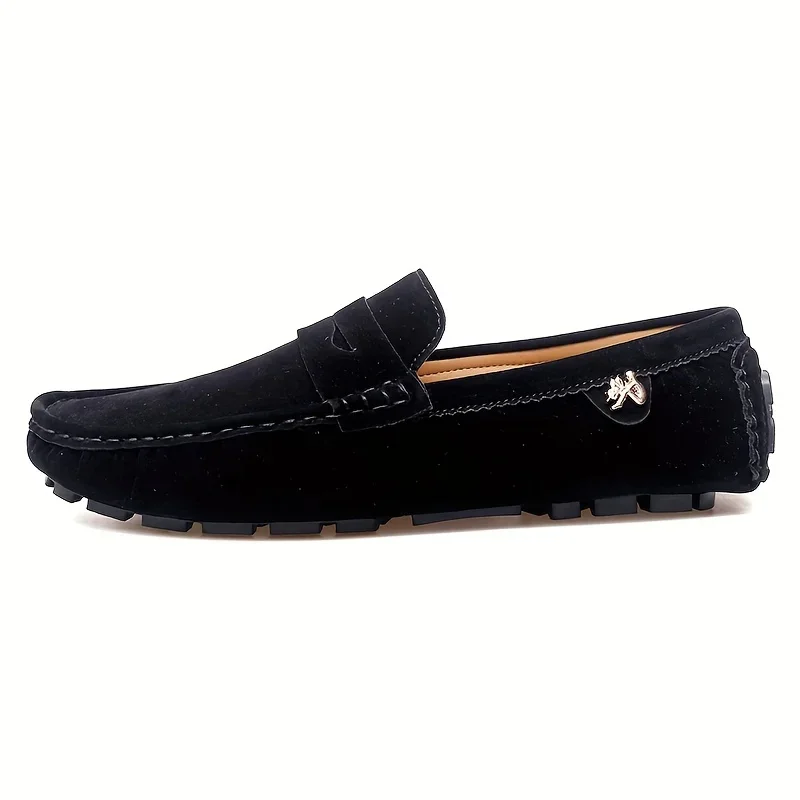 Men Casual Shoes Fashion Male Shoes Suede Soft Men Loafers Leisure Moccasins Slip On Men\'s Driving Shoes Black  Man Lazy Shoe