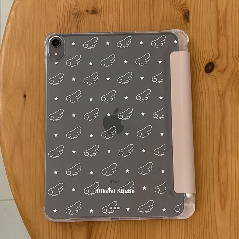 Pink Angel Wings Star Tablet Case For iPad Case 11th 10th Gen 10.2 7 8 9th Cover Air 13 11 M3 M2 M4 M5 Pro 12.9 in Mini Cover