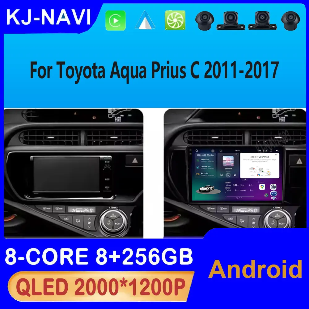 

Android Auto For Toyota Aqua Prius C 2011 - 2017 Car Radio GPS Navigation Multimedia Stereo Wireless Carplay Tools No 2din DVD