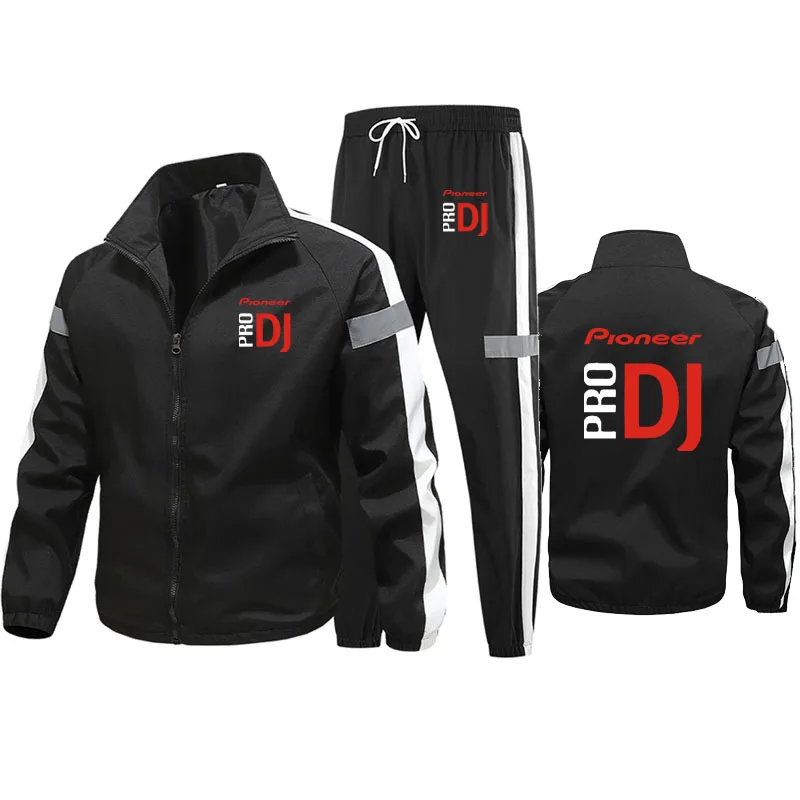 2024 Hip-hop Street Men's Jacket Set dj Pioneer pro Printed Outdoor Casual Sport Men's Suit Jacket + pants 2 piece set