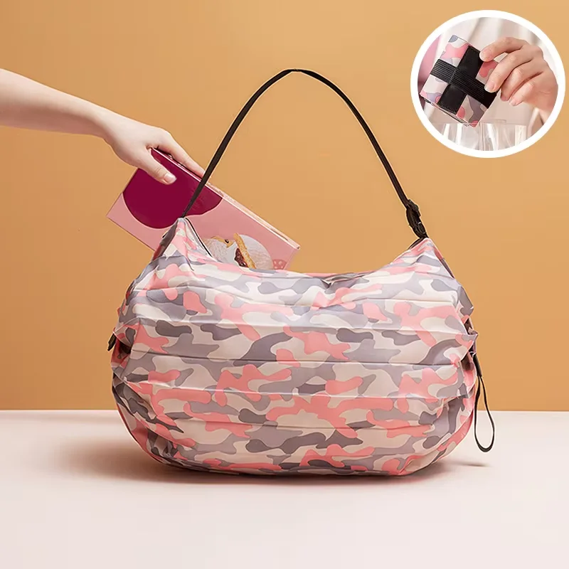 New Foldable Storage Bag Portable Travel Camouflage Handbags Large Capacity With Handle Japen Shopping Bag
