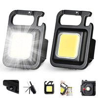 1800LM Mini COB Keychain LED Flashlight Charging Lamp Camping Lights with Magnet 4 Lighting Modes for Camping Home Bottle Opener