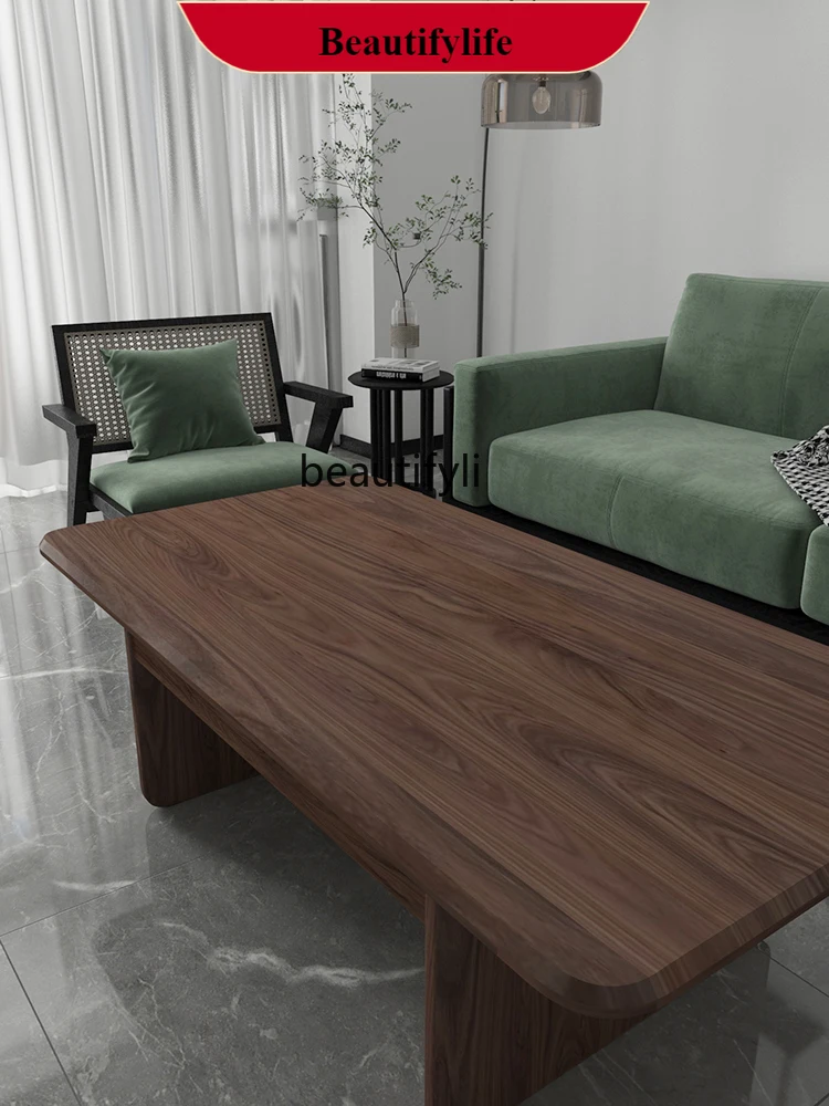 

All North American black walnut solid wood coffee table living room modern simple red oak black low table coffee table G1218