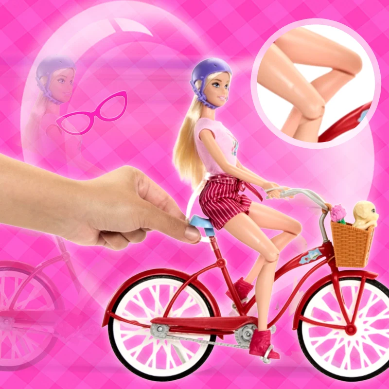 Lalki Barbie figurki akcji zabawki zestaw rowerowy zabawka domki urodziny prezenty dla dziewczynek