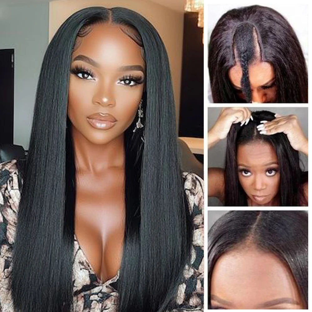 

Alibele Straight V Part V U Natural Hair Wigs Wigs Human Hair Wigs 100% Human Hair Peruvian Straight 10-30 Inch Virgin Hair Wigs