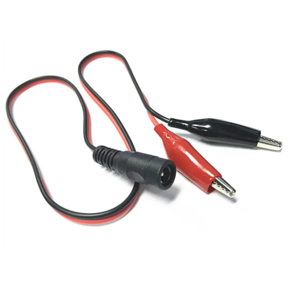 For CCTV Security DC Female 5.5*2.1mm To Alligator Clip Test Cable Red Black Wire 0.3‑1M (010)