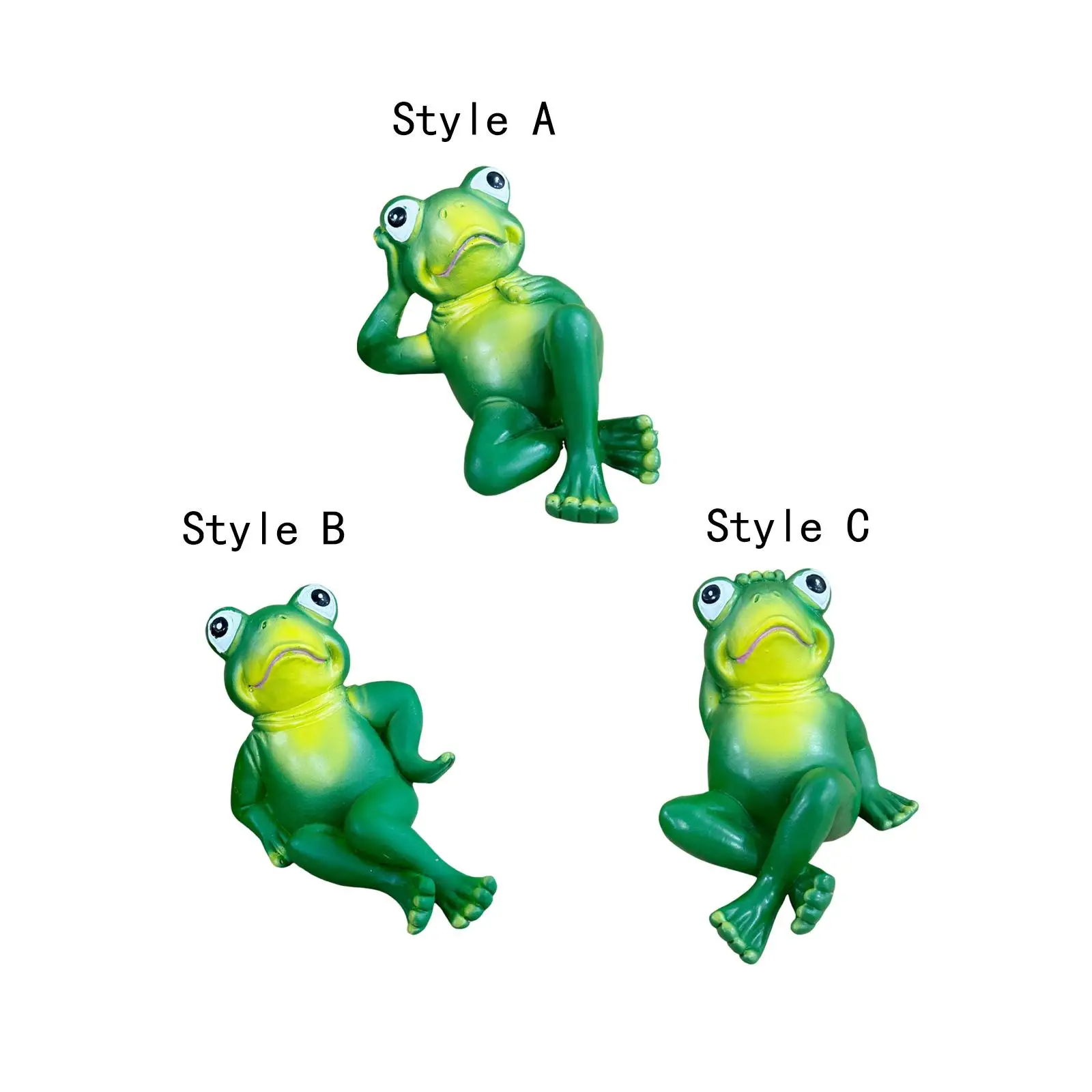 

Frog Statue Desktop Craft Ornament Cartoon Decoration Animal Sculpture Decorative Figurine for Porch Home Patio Office Bookshelf