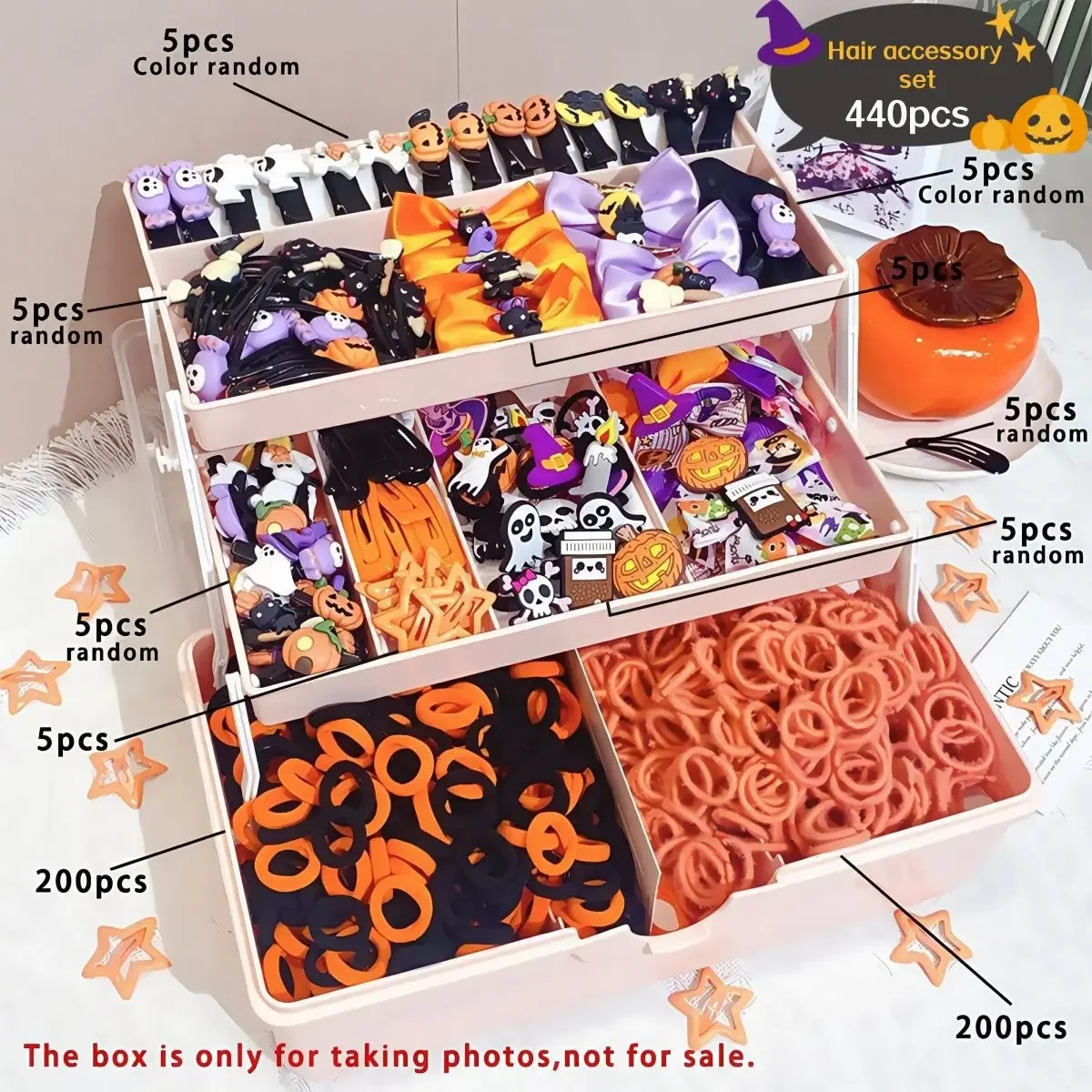850-teiliges Set aus Grosgrain-Bändern für Kinder-Haaraccessoires, nahtloses Design, hohe Elastizität, Haargummis für Mädchen, bunte Haarbänder. – Detail 7