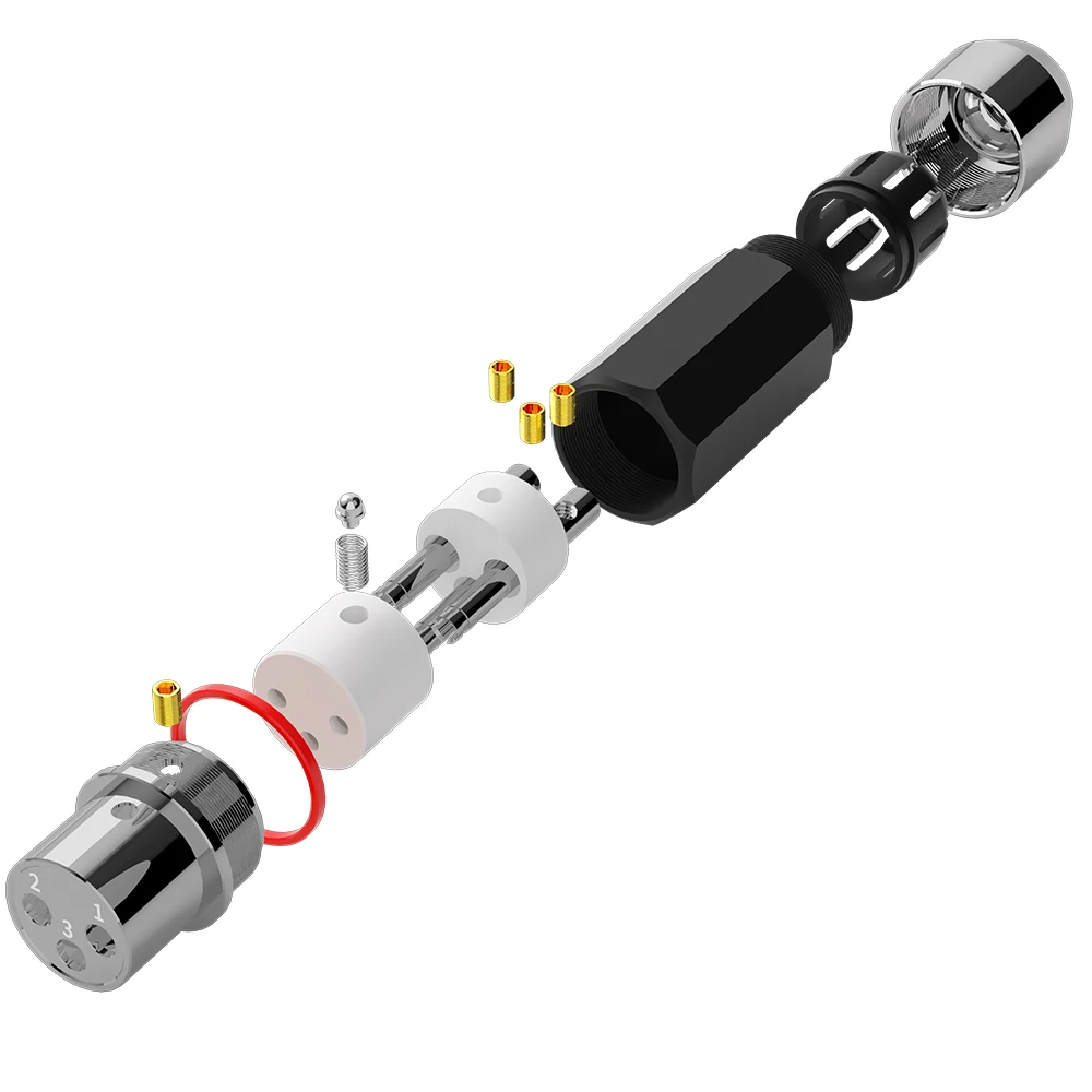 Monosaudio No-solder XMF709R Rhodium Plated Pure Copper 3 Pin XLR Connector Screwed Plug DIY HIFI Audio Video XLR Balanced Line