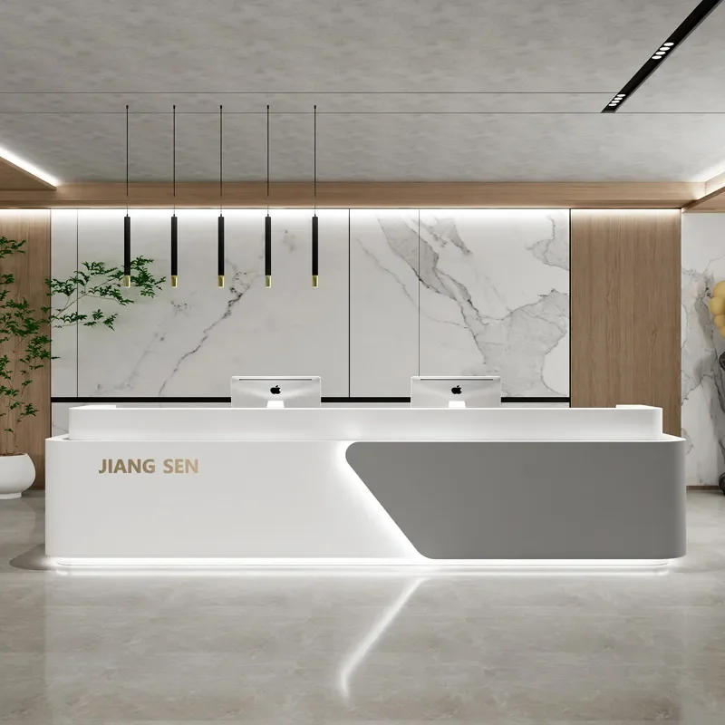 for Company Front Desk Beauty Salon Bar Simple Baking Paint Hotel Reception Desk Hospital Guide Desk Training Institution