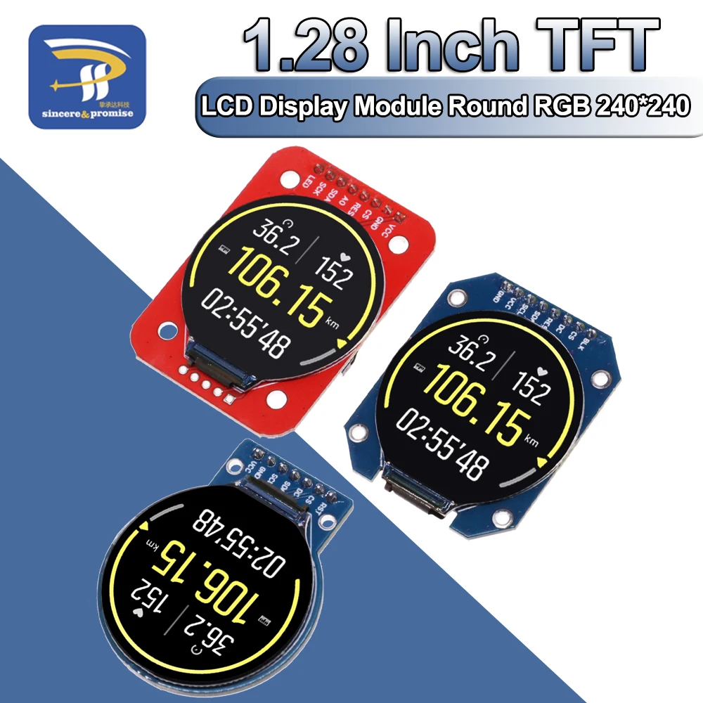 

TFT Display 1.28 Inch TFT LCD Display Module Round RGB 240*240 GC9A01 Driver 4 Wire SPI Interface 240x240 PCB For Arduino