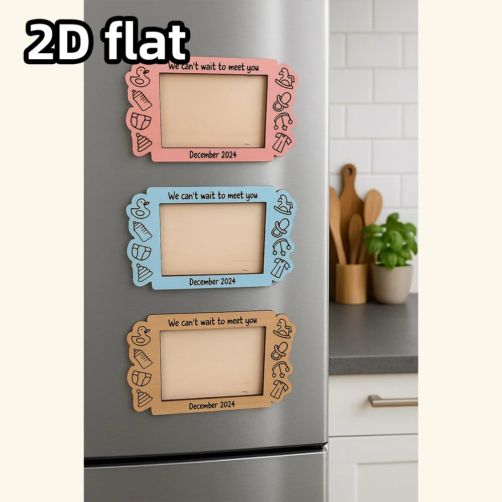 Custom Personalized Baby Ultrasound Scan Magnet Frame, Unique Pregnancy Announcement Gift Idea