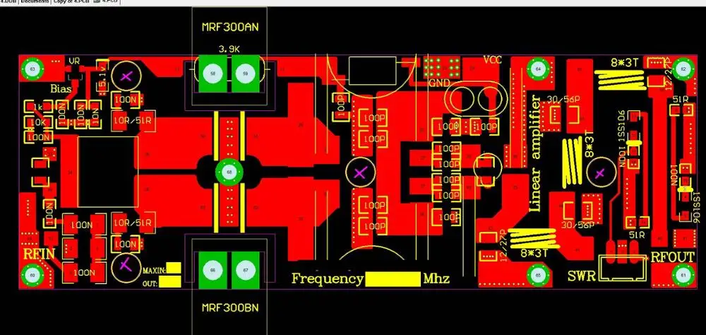 Imagem -05 - Amplificador Linear 500w Mrf300 Ldmos Kit Faça Você Mesmo no Tubo Mos para cw Ssb Ft8 Rtty Eme fm Ham Radio Amplificadores 144148mhz rf