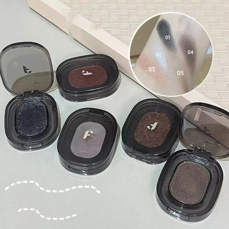 Punk Smoky Black Lidschatten-Make-up-Palette, glitzernd, metallisch, dunkelsilber, Lidschatten, Textmarker, perlbraune Augen, Pigmente, Kosmetik