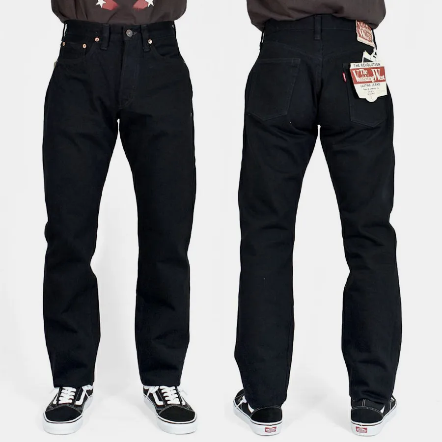 FREEWHEELERS & CO Lot 601 Jeans noirs à bord rouge 14oz