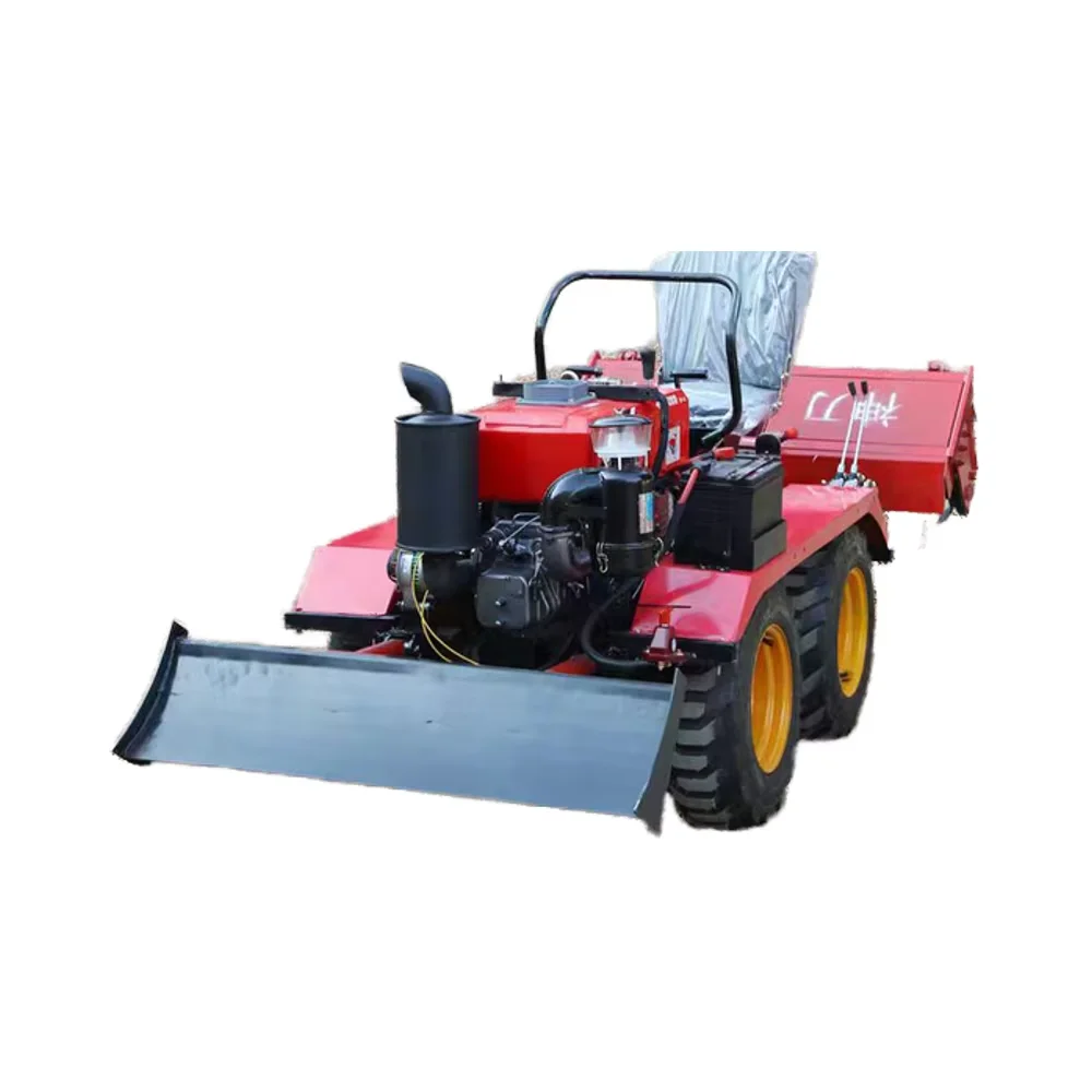 Agricultural Micro-tiller Weeder for Field and Orchard Management With Loading and Unloading Bucket  Multi Function Power Tiller