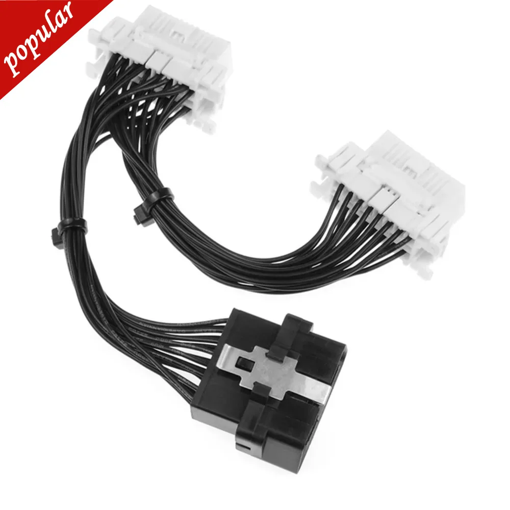 Top Quality 16 Pin OBD2 OBDii OBD 2 Splitter Extension Cable One Male To Two Female Y Cable OBD2 Splitter Extension