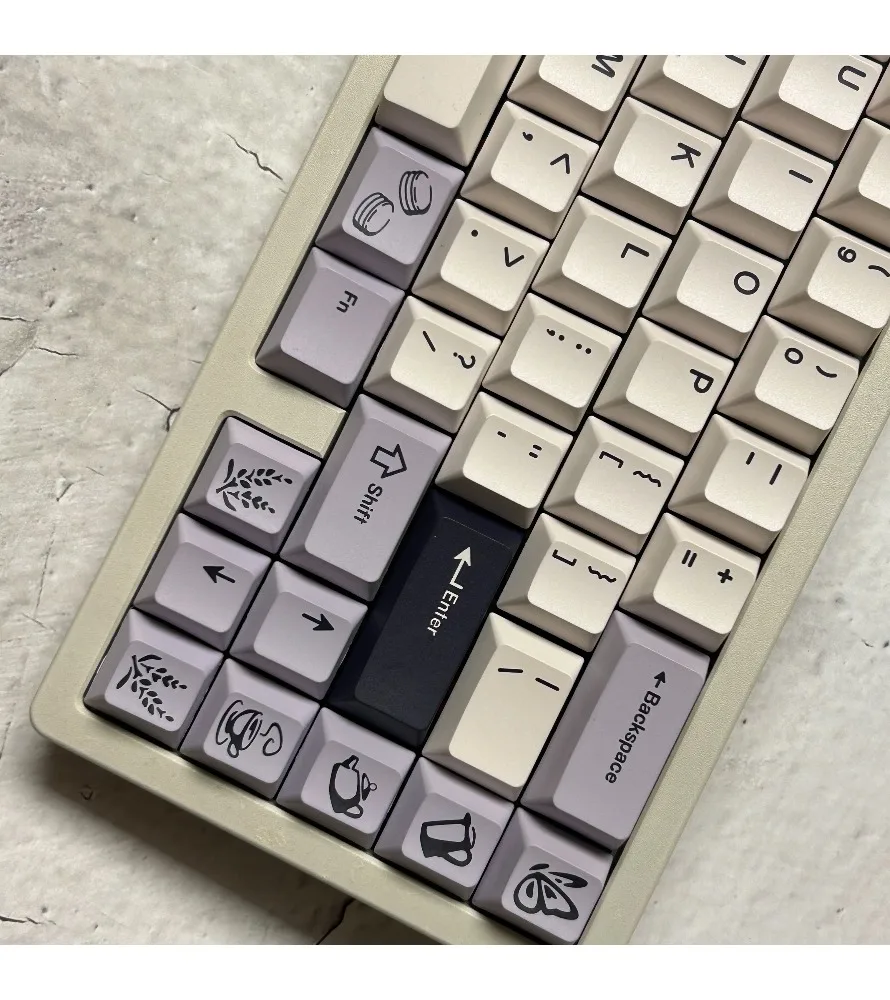Lavender five-sided hot sublimation pbt full set of keycaps with 7U compatible ALICE40