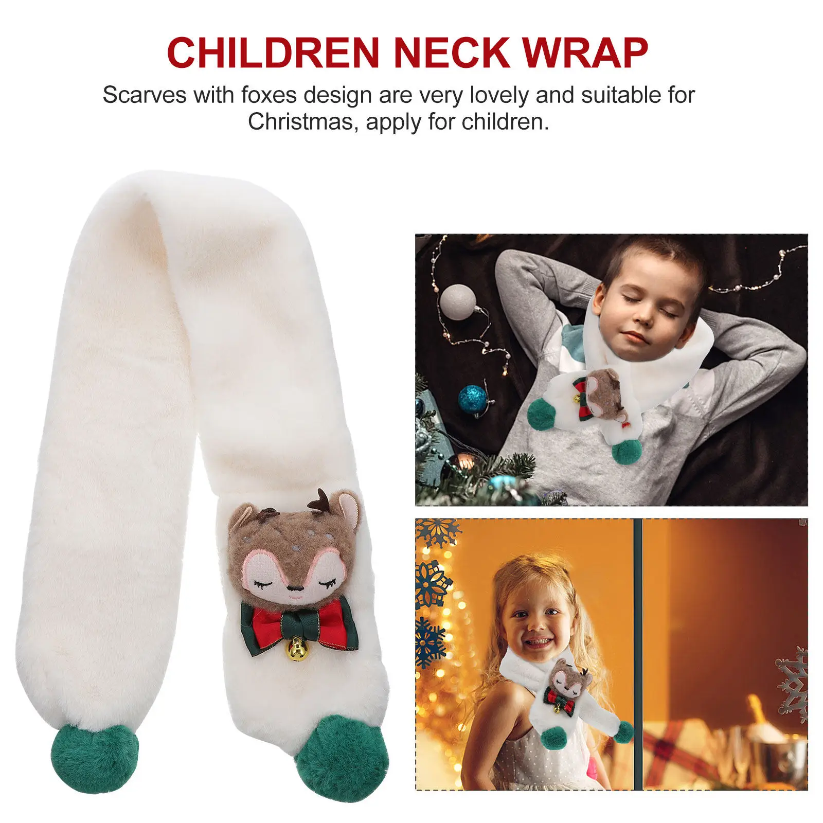 

1Pcs Winter Scarf Christmas Style Lovely Scarf Warm Comfortable Neck Wrap for Snowboarding Riding Activities