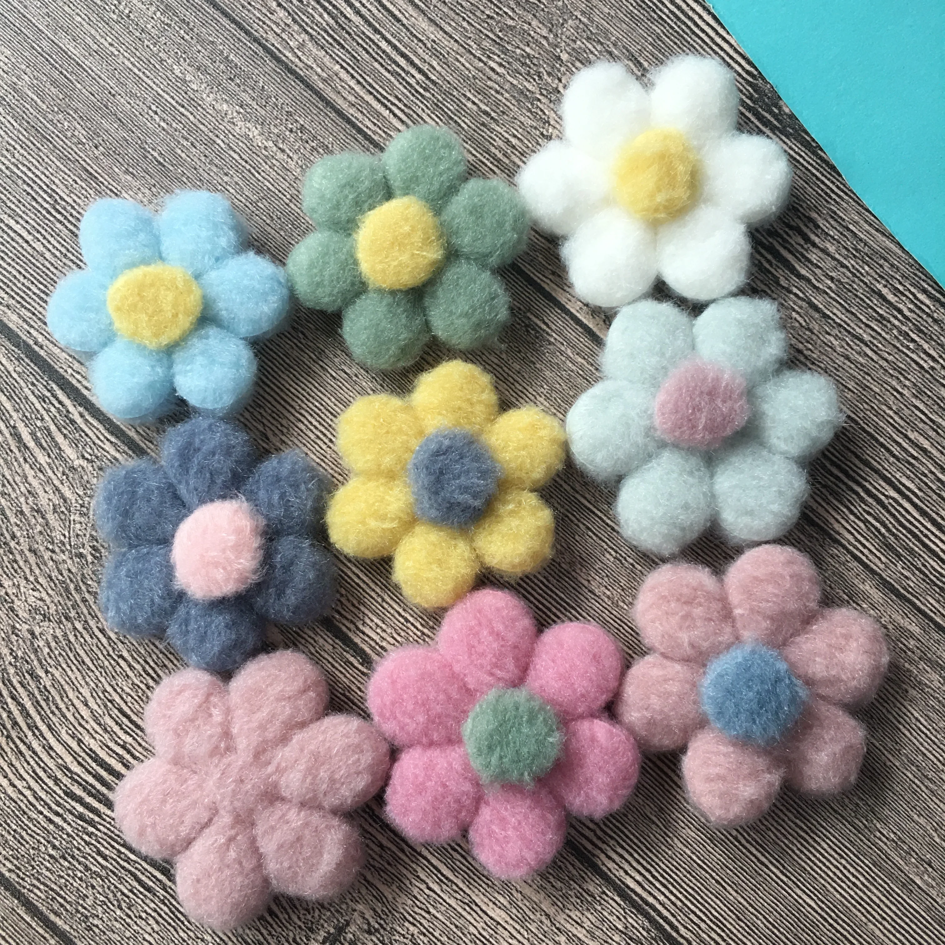 

10Pcs/Lot Flat Back Mini 2.2" Felt Wool Flower For DIY Accessories Hair Flowers Wedding Hats Brooches Home Decoration