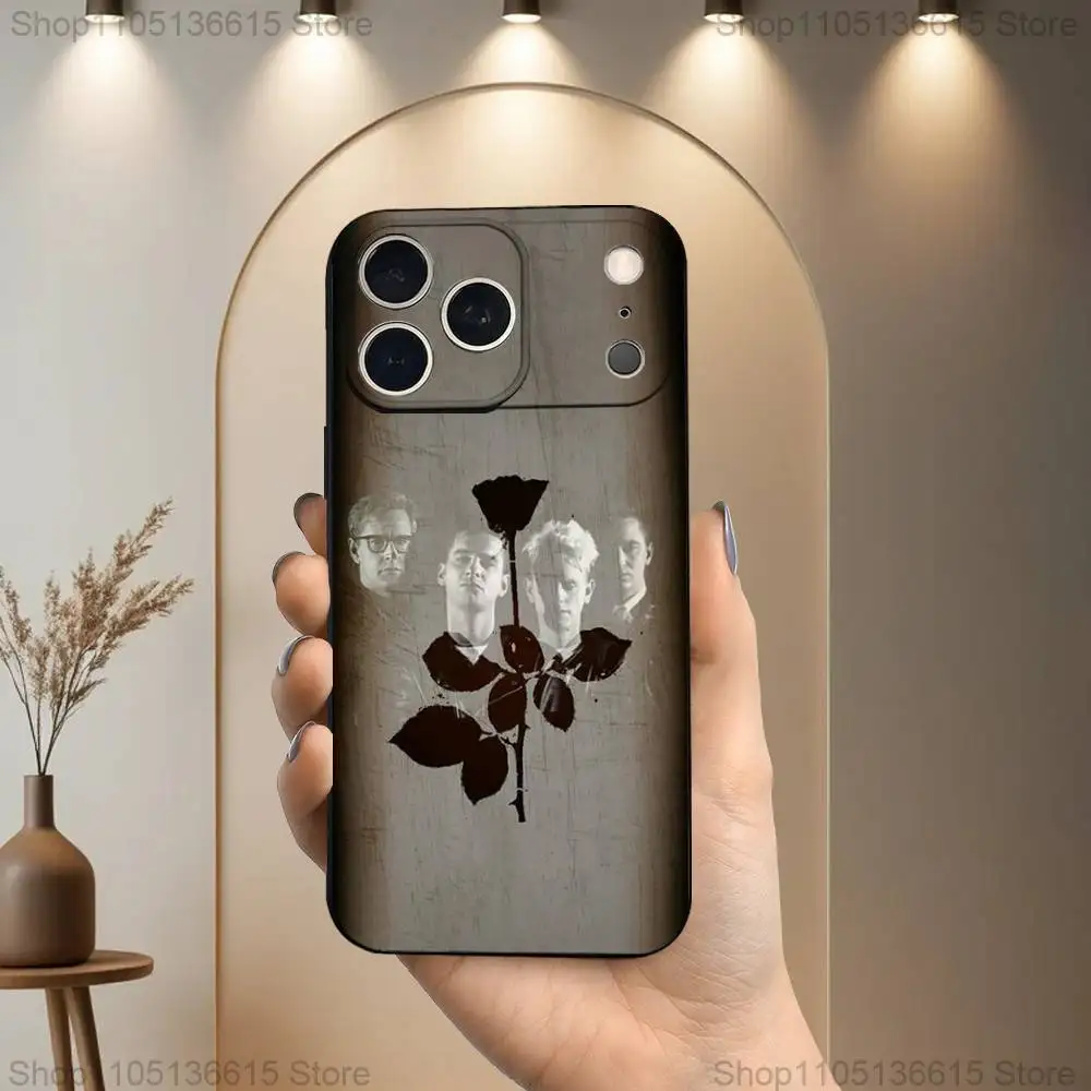 バンド D-デペッシュ・モードズ iPhoneケース iPhone 17,16,15,14,13,12,11 Plus,Pro Max,XS,X,XR,SE,Mini,8,7対応 ソフトシリコン ブラックカバー