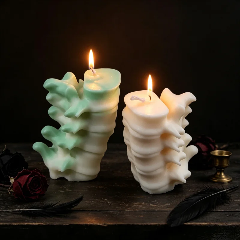 Huge Spine Candle Mold for Halloween Decor Premium Scented Candles 3D Broken Shell Egg Candle Silicon Mould Human Vertebrae Mold view 5