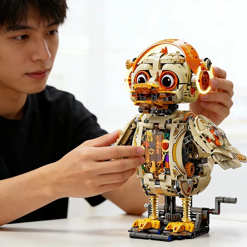 

Building Blocks Mechanical Duck Set, Animal Model Kit with Lighting,STEM Education Toy for Boys Girls,DIY Creative Birthday Gift