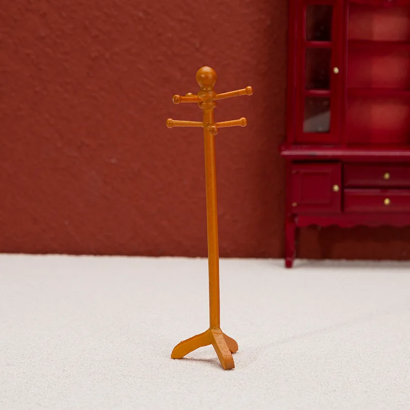 

1:12dollhouse Mini miniature simulation mini retro floor-length coat stand play house toys