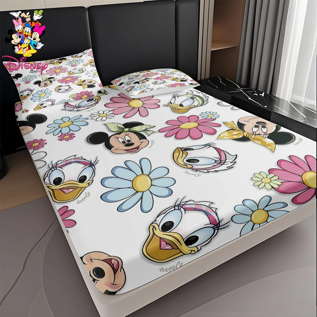 2/3pcs Disney Donald Duck and Mickey Mouse Fitted Sheet Set,Soft and Machine-Washable Fabric  Skin-Friendly & Breathable Bedding