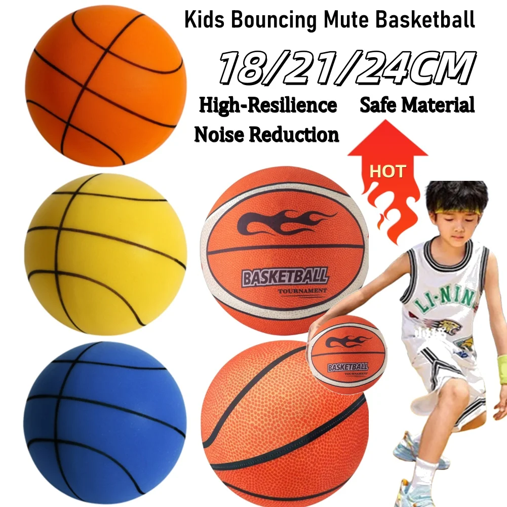 

18/21/24 см детский бесшумный баскетбольный мяч для дома, баскетбольный мяч высокого качества, мягкий сжимаемый бесшумный прыгающий мяч для занятий спортом в помещении