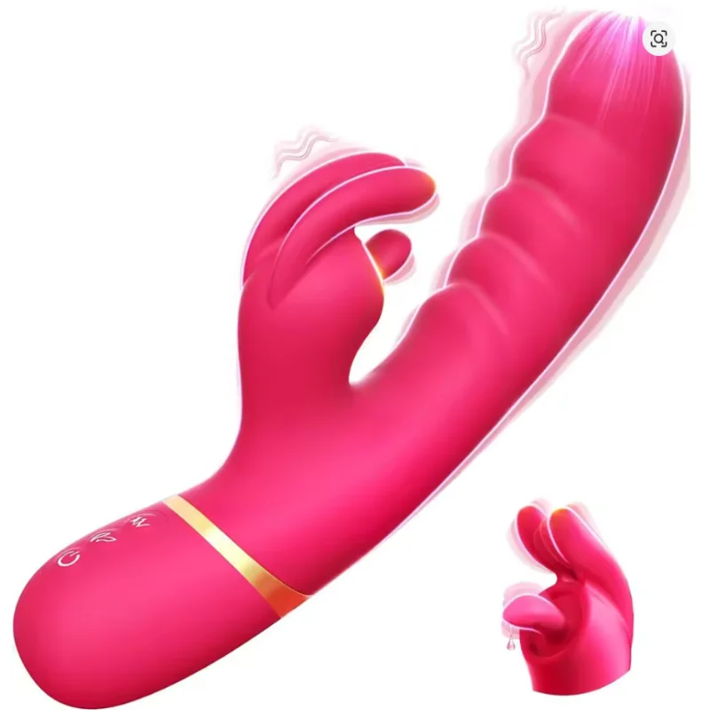 Rechargeable Rabbit Style Electric Massager Dual Motor Vibration Device Multifunctional Body Relaxation Tool Portable Personal C