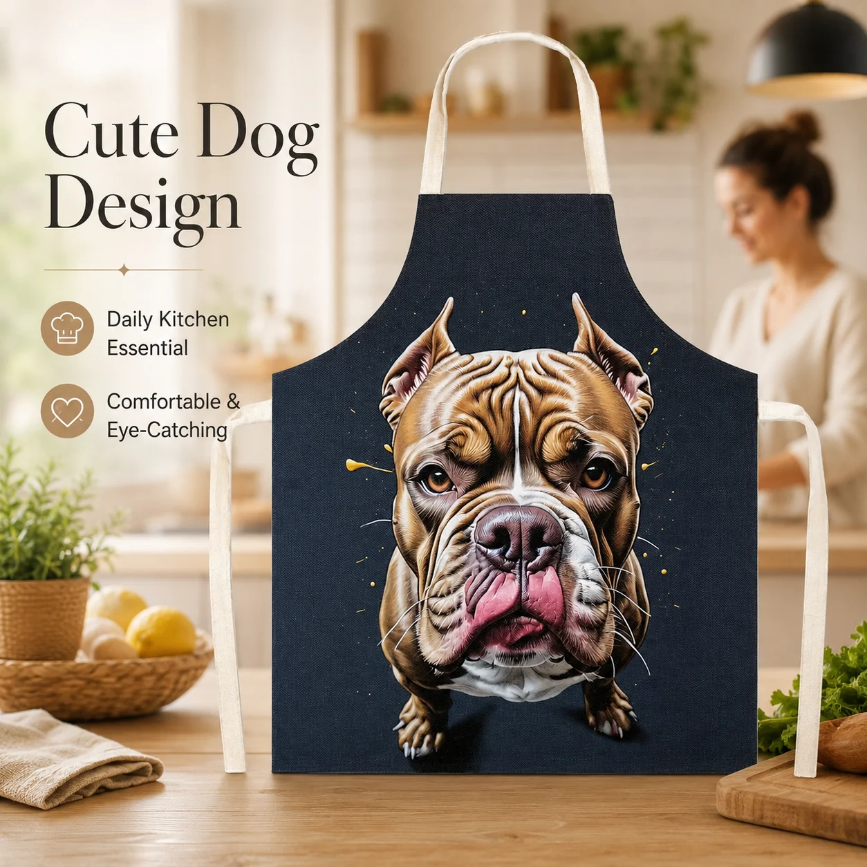 Grembiule artistico in lino se - Home Cooking For Dogs recensione e prezzo