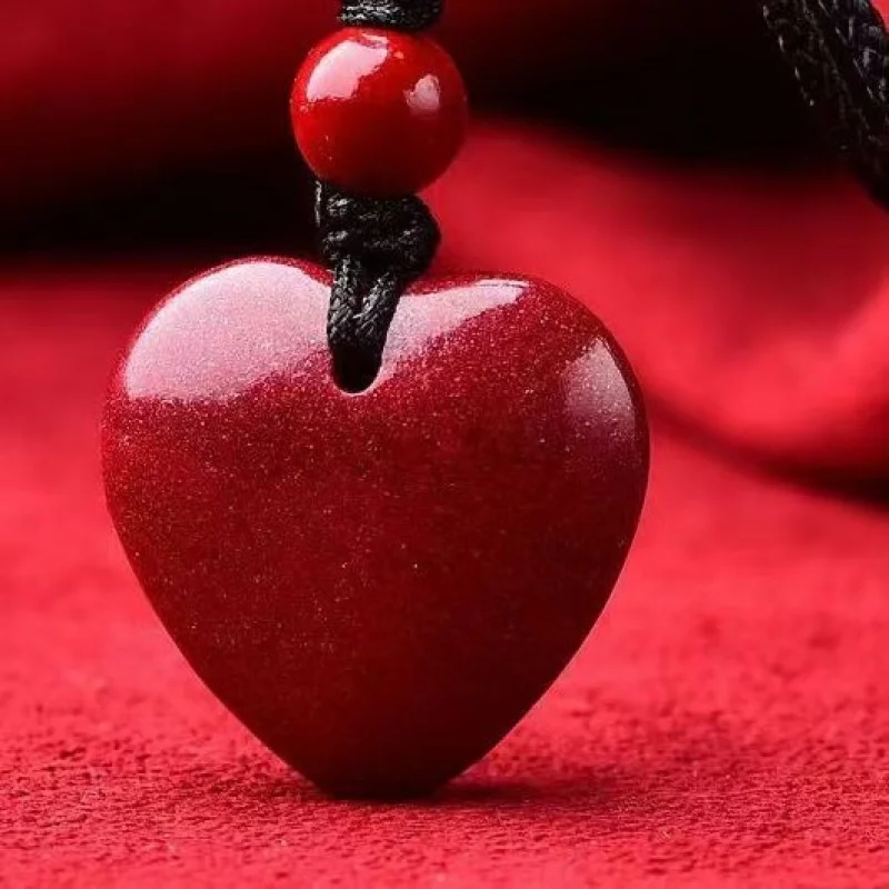 Natural pendant with high content of purple gold sand, teardrop- charm, heart-shaped lucky bag ornament