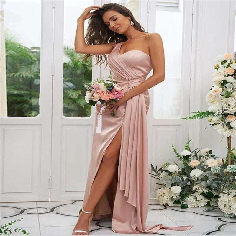 Vestidos de baile elegantes 2025 para mulheres, vestidos de festa de noite divididos de luxo, vestidos formais longos com trem, convidados de casamento personalizados