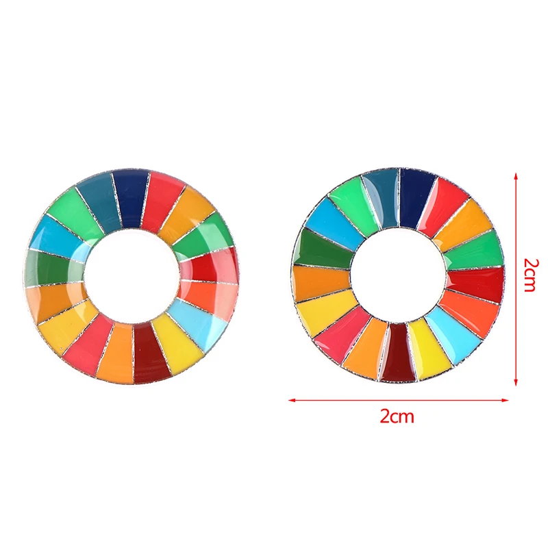 Enamal 17 Colors Sustainable Development Goals Brooch United Nations SDGs Pin Badge Fashion Rainbow Pins For Women Men