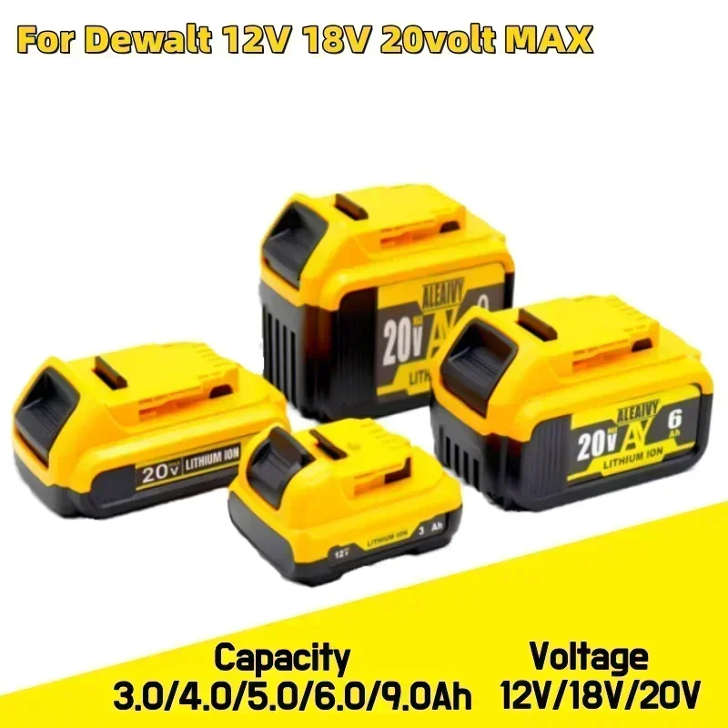 

Replacement Li-ion Battery 9000mAh for Dewalt 10.8V 12V 18V 20 Volt MAX 9.0Ah DCB205 DCB206 Power Tool Batteries