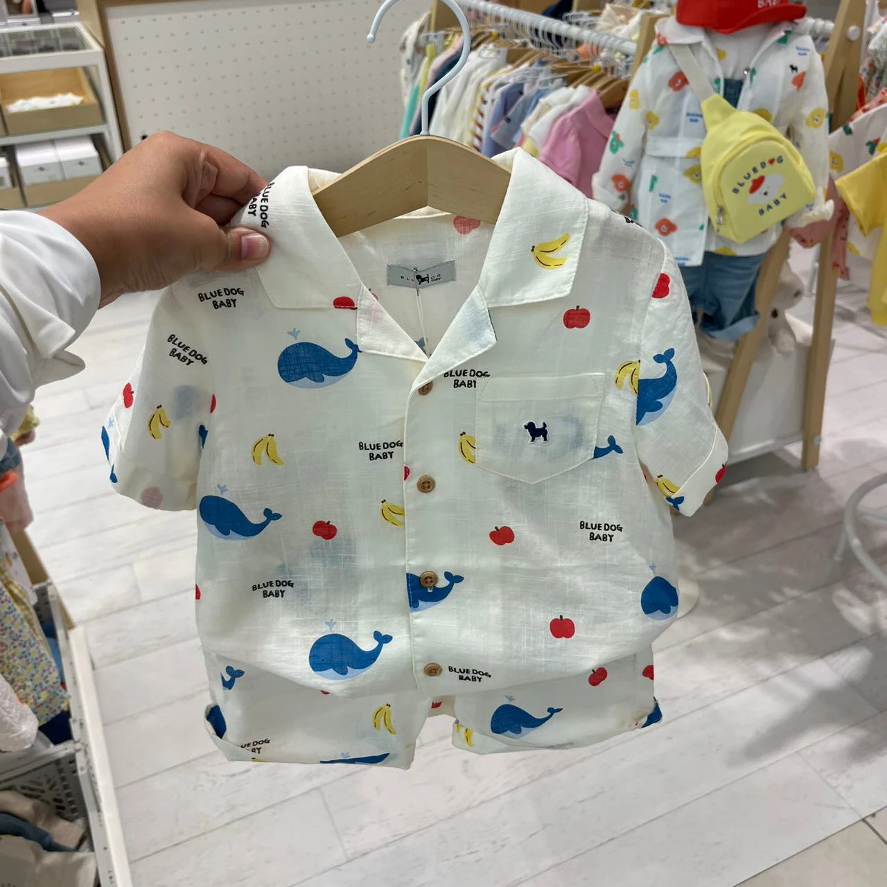 

Cute Whale Print Short Sleeve Shirt And Shorts Set Baby Boys Girls Summer Clothing Korean Style Infant Outfit 0-3 Years Old