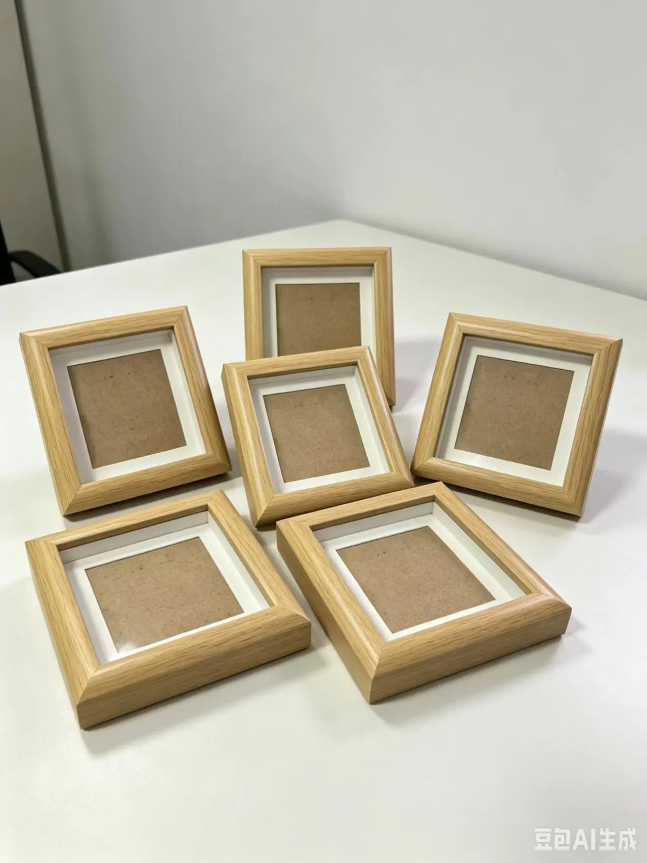 Square Hollow Wooden DIY Photo Frame Display Stand, 4-inch Mini Creative Desktop Decorative Artwork, Mini Oil Painting Frame,