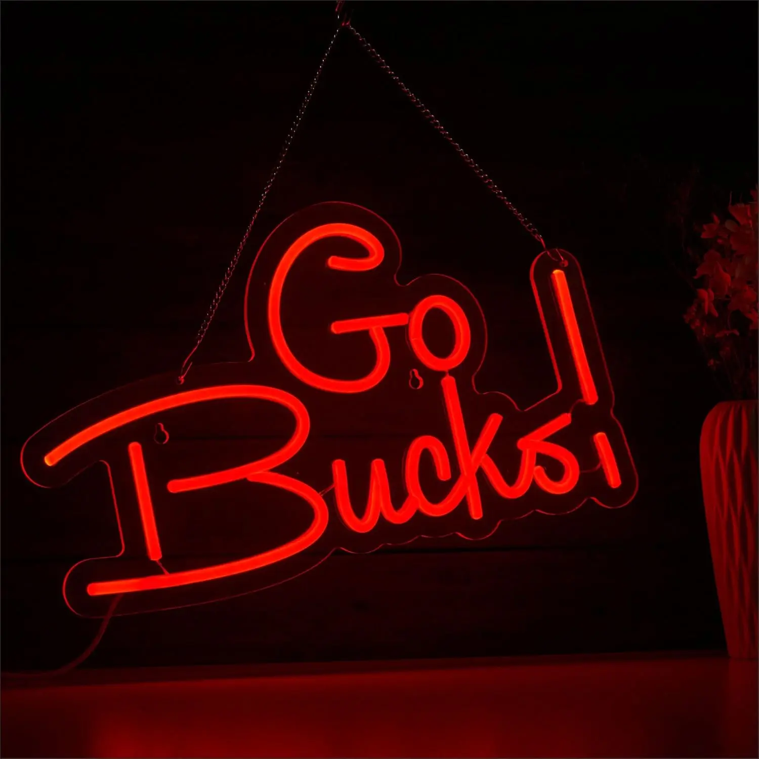 

Неоновая вывеска Go Bucks для декора стен, светодиодный неоновый светильник с регулируемой яркостью для спальни фаната Ohio State, игровой комнаты, мужской комнаты, декоративная лампа для колледжа и спорта