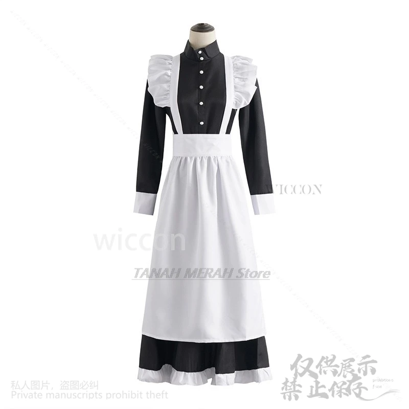 Anime Alien Stage Cosplay Mizi Costume  Black White Maid Dress Lolita Wigs For Halloween Christmas Women Role Play Customized