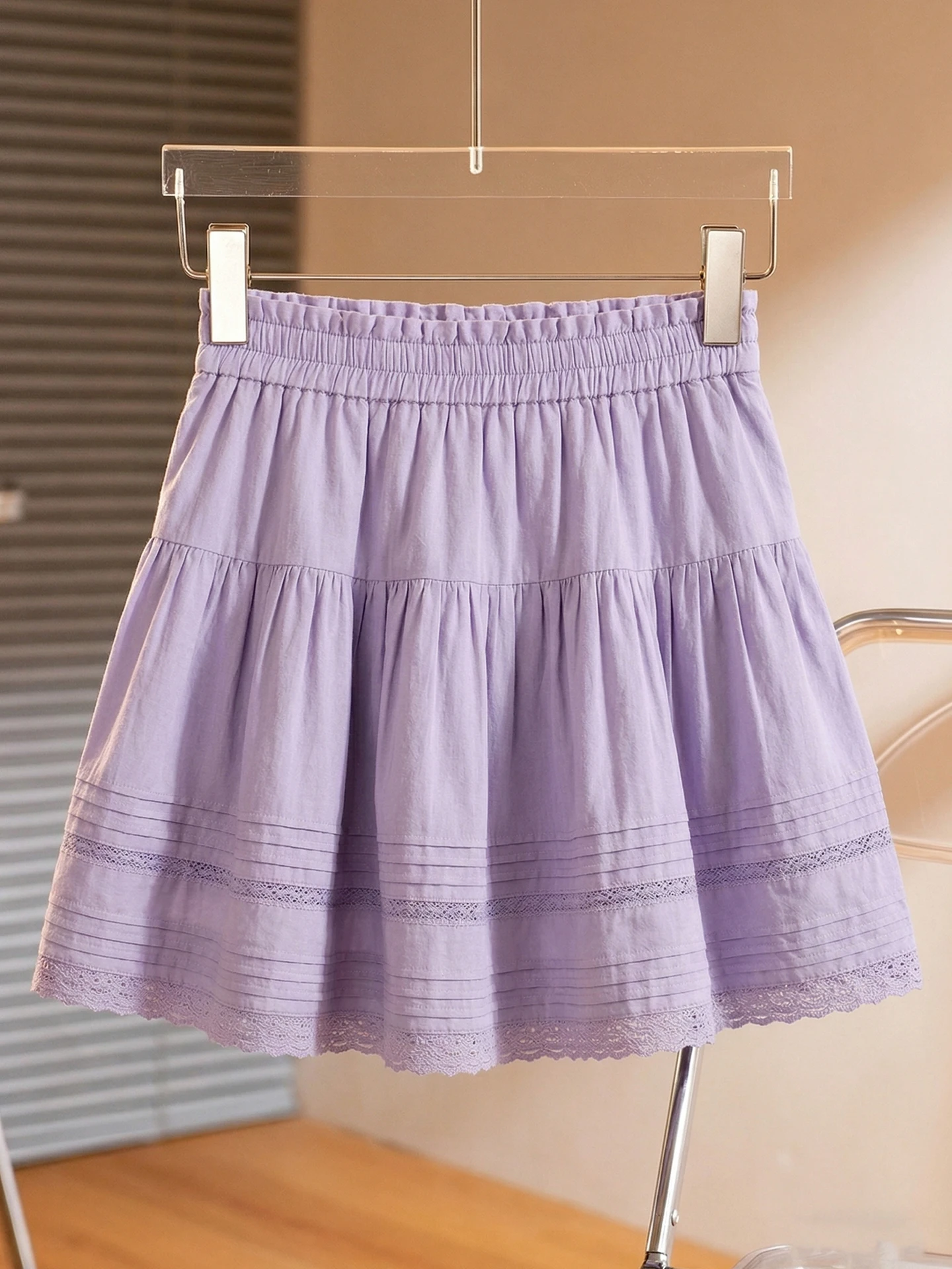 

Fashionable Lace A-Line Skirt Commute Versatile Stylish Design Summer 2026 Unique Special Design Sensation Half-length S...